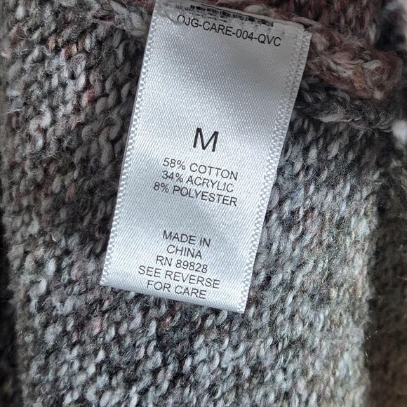 LOGO Lori Goldstein Sweater Womens Medium Ombre V Neck Tunic Multicolor Cozy - Picture 6 of 11